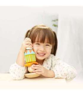 CLASSIC WORLD puidust virnastatav püramiid-pusle klotsidega — tasakaalustuv rõõmus kloun