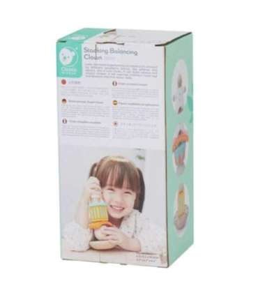 CLASSIC WORLD puidust virnastatav püramiid-pusle klotsidega — tasakaalustuv rõõmus kloun