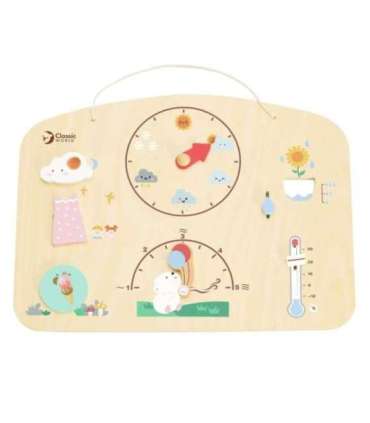 CLASSIC WORLD обучающая доска-барометр — научный набор для детей: метеостанция (ветер, температура), 9 шт.