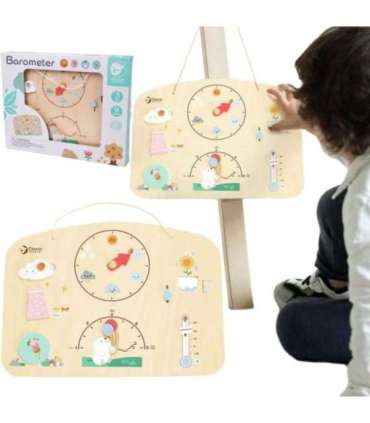 CLASSIC WORLD обучающая доска-барометр — научный набор для детей: метеостанция (ветер, температура), 9 шт.