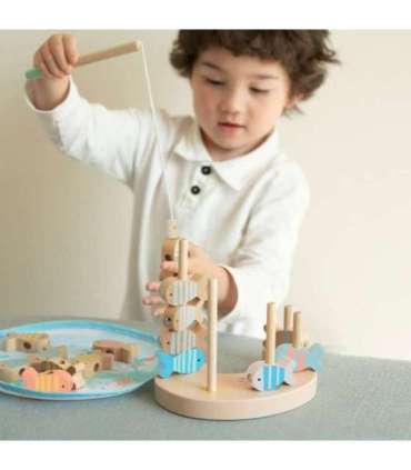 CLASSIC WORLD Puidust kalapüügimäng, komplekt: 2 õnge, 24 osa.