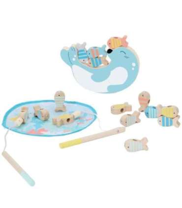 CLASSIC WORLD Puidust kalapüügimäng, komplekt: 2 õnge, 24 osa.