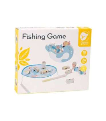 CLASSIC WORLD Puidust kalapüügimäng, komplekt: 2 õnge, 24 osa.