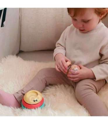 TOOKY TOY Деревянная пирамидка с фигурками (мишка), 11 деталей.