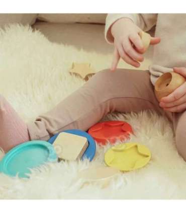 TOOKY TOY Деревянная пирамидка с фигурками (мишка), 11 деталей.