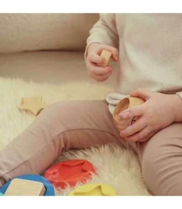 TOOKY TOY Деревянная пирамидка с фигурками (мишка), 11 деталей.