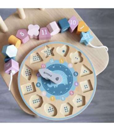 VIGA PolarB Sorter Kształtów Zegar nawlekanka Montessori