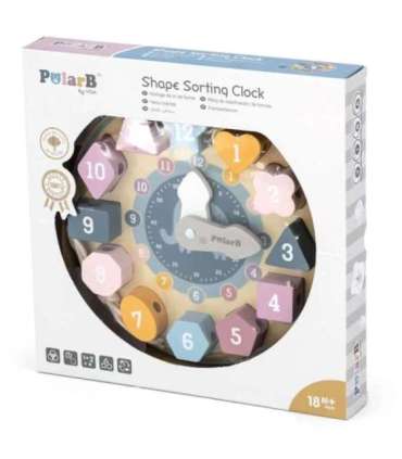VIGA PolarB Sorter Kształtów Zegar nawlekanka Montessori