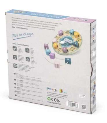 VIGA PolarB Sorter Kształtów Zegar nawlekanka Montessori