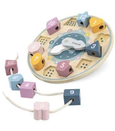 VIGA PolarB Sorter Kształtów Zegar nawlekanka Montessori