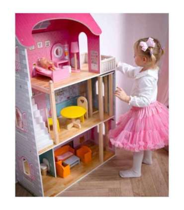 VIGA Duży Drewniany Domek dla Lalek