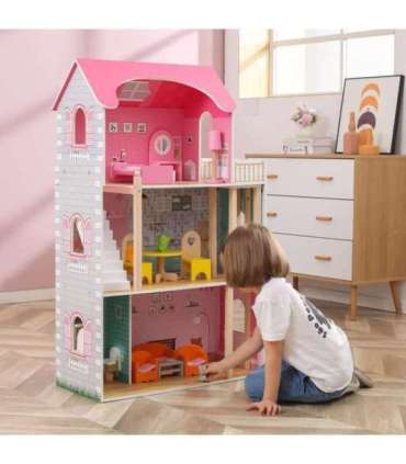 VIGA Duży Drewniany Domek dla Lalek