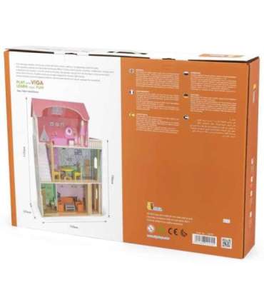 VIGA Duży Drewniany Domek dla Lalek