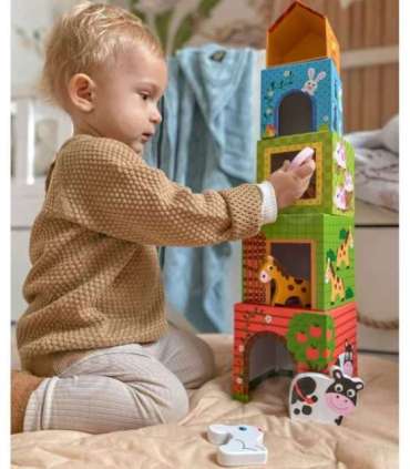 WOOPIE GREEN talu puslekuubikud karpides + 10-osaline figuurikomplekt