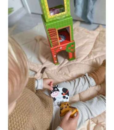 WOOPIE GREEN talu puslekuubikud karpides + 10-osaline figuurikomplekt