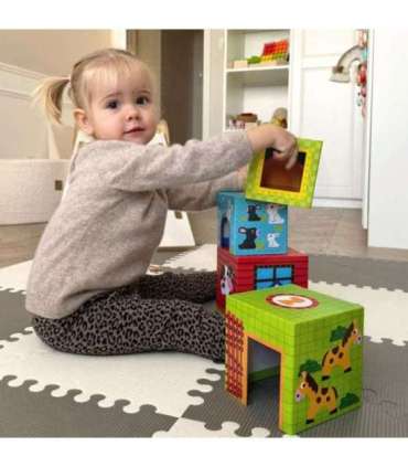 WOOPIE GREEN talu puslekuubikud karpides + 10-osaline figuurikomplekt