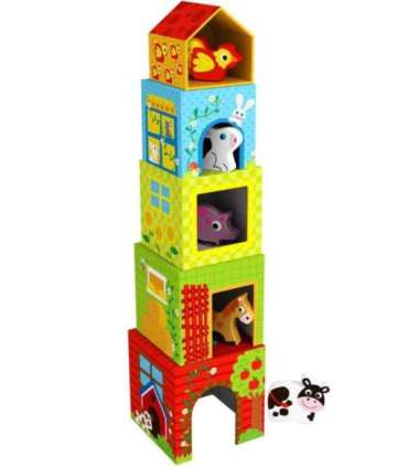 WOOPIE GREEN talu puslekuubikud karpides + 10-osaline figuurikomplekt