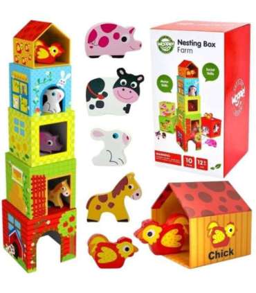 WOOPIE GREEN talu puslekuubikud karpides + 10-osaline figuurikomplekt