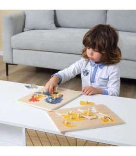 VIGA puidust Montessori pusle kukega tihvtidega