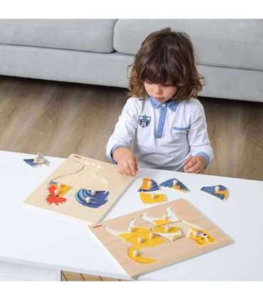 VIGA puidust Montessori pusle kukega tihvtidega