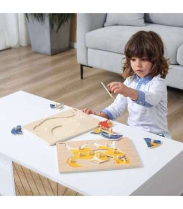 VIGA puidust Montessori pusle kukega tihvtidega