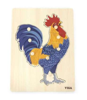 VIGA puidust Montessori pusle kukega tihvtidega