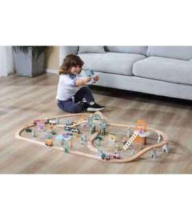 VIGA PolarB puidust rongikomplekt lastele — rong ja rööpad, 90 osa