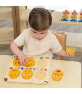 MASTERKIDZ Доска для обучения эмоциям, деревянные яйца - Какое настроение? Монтессори