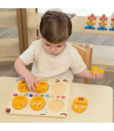 MASTERKIDZ emotsioonide õppelaud, puidust munad - Mis tuju? Montessori