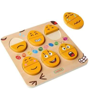 MASTERKIDZ emotsioonide õppelaud, puidust munad - Mis tuju? Montessori