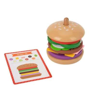 WOOPIE GREEN puidust burger-restoran pusle lastele, 15 osa. FSC-sertifikaat