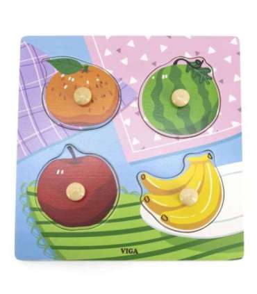 VIGA деревянные пазлы с ручками — Фрукты