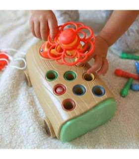 WOOPIE игра на ловкость Дятел — стучалка для червей 3 в 1, каталка-ходунок для младенцев