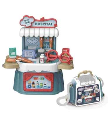 WOOPIE Väikese Arsti komplekt, 3-ühes kohver/kott, 21 osa.