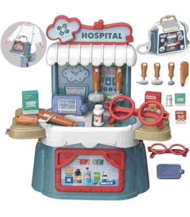 WOOPIE Väikese Arsti komplekt, 3-ühes kohver/kott, 21 osa.