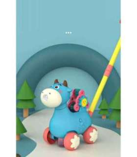 WOOPIE каталка-коровка для толкания со звуком и мыльными пузырями, синяя