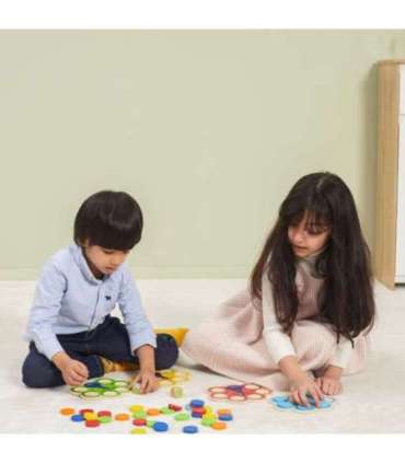 VIGA puidust mäng Sobita värvid Paabulinnu saba Montessori + kaardid