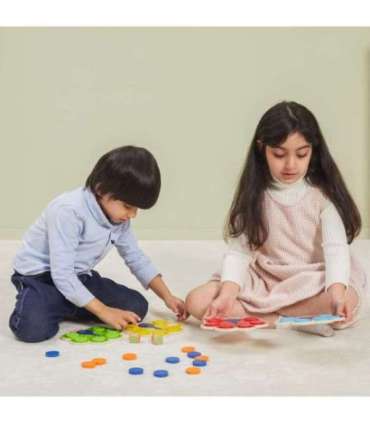 VIGA puidust mäng Sobita värvid Paabulinnu saba Montessori + kaardid