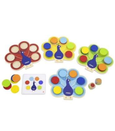 VIGA puidust mäng Sobita värvid Paabulinnu saba Montessori + kaardid