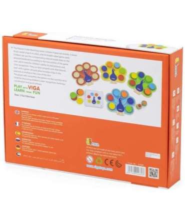 VIGA puidust mäng Sobita värvid Paabulinnu saba Montessori + kaardid