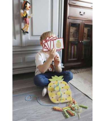 CLASSIC WORLD puidust nöörimiseks mõeldud ananassikujulised tihvtid, 21 tk.