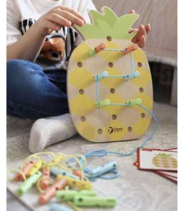 CLASSIC WORLD puidust nöörimiseks mõeldud ananassikujulised tihvtid, 21 tk.