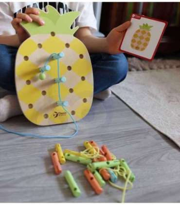 CLASSIC WORLD puidust nöörimiseks mõeldud ananassikujulised tihvtid, 21 tk.