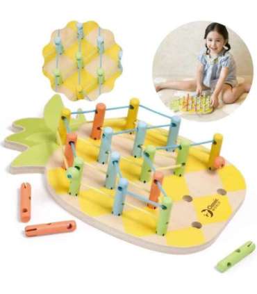 CLASSIC WORLD puidust nöörimiseks mõeldud ananassikujulised tihvtid, 21 tk.