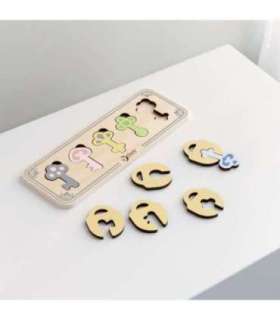 CLASSIC WORLD puidust Montessori-sensoorne pusle - võtmed ja lukud sobitamiseks