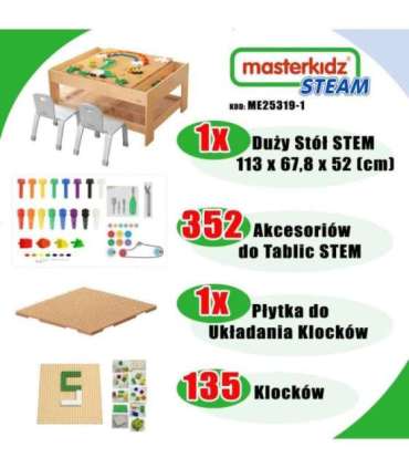 MASTERKIDZ деревянный образовательный стол + аксессуары STEM WALL + 135 блоков