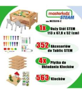 MASTERKIDZ Деревянный развивающий стол + аксессуары STEM WALL + 563 детали