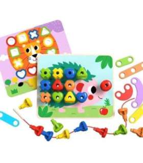 TOOKY TOY mitmeotstarbeline tahvel — värviliste kruvide komplekt kujude õppimiseks