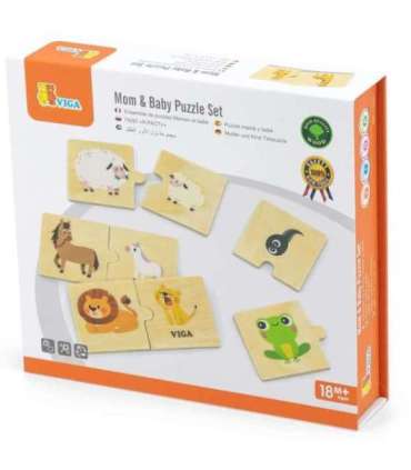 VIGA puidust puslekomplekt - väikesed ja suured loomad