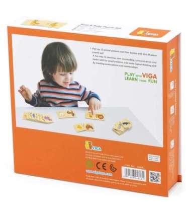 VIGA puidust puslekomplekt - väikesed ja suured loomad